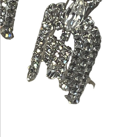 Vintage Weiss 1960s Crystal sparkle dangle fancy party gala clip on earrings - Picture 7 of 9